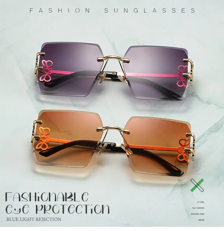 Square Frameless Sunglasses Women's Fashion Retro 2024 β feature 1