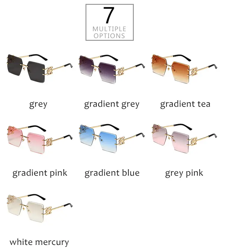 Square Frameless Sunglasses Women's Fashion Retro 2024 β feature 6