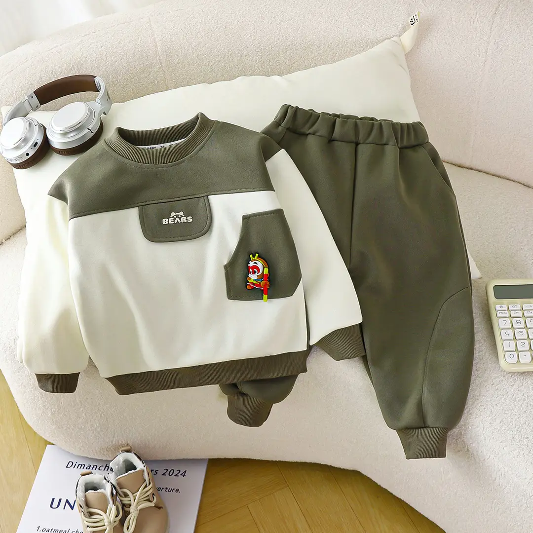 Autumn 2025 New Type a Boys and Girls Suit Baby Sweatshirt Spring and Autum Gold Hoop Free Rotating Kidsren's Suit — feature 15