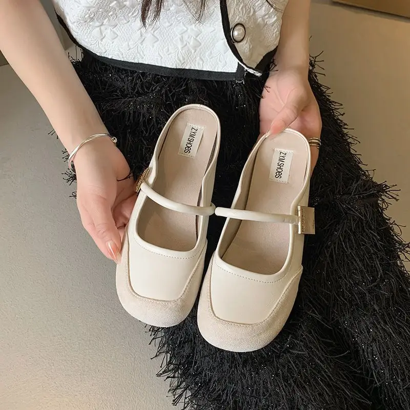 Women Korean Mary Jane Flat Shoes Silver 2024