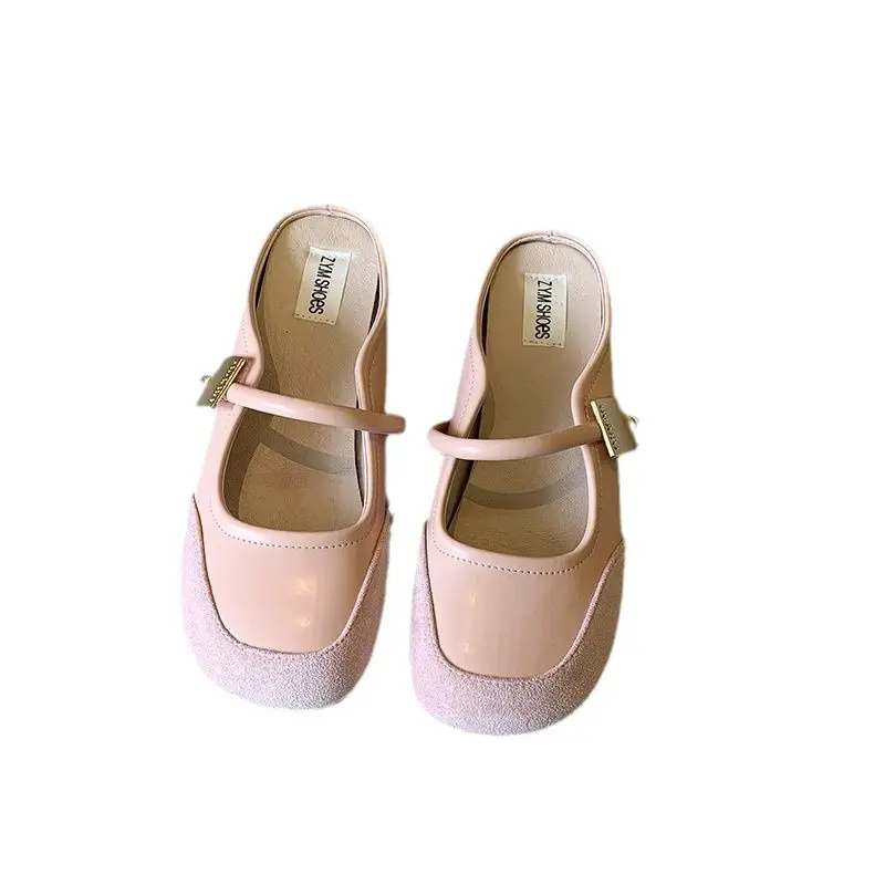 Women Korean Mary Jane Flat Shoes Silver 2024