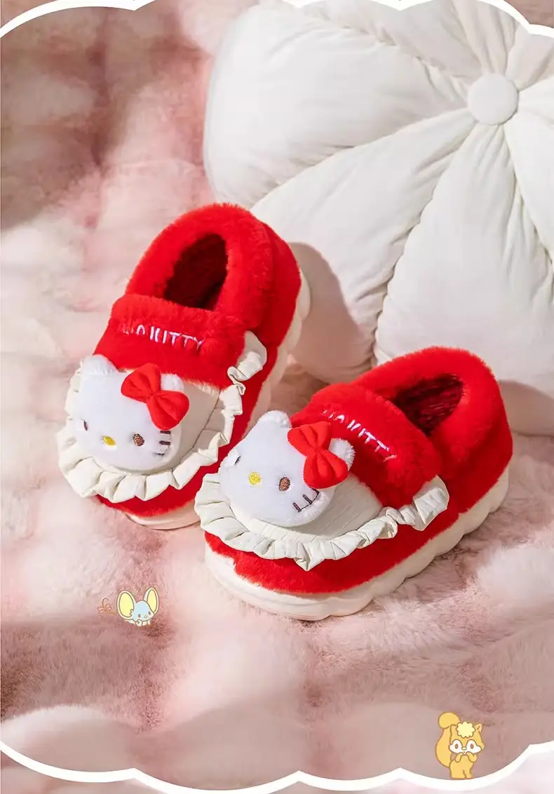 Sanrio Cotton Slippers for Girls Pink Warm Indoor — feature 10