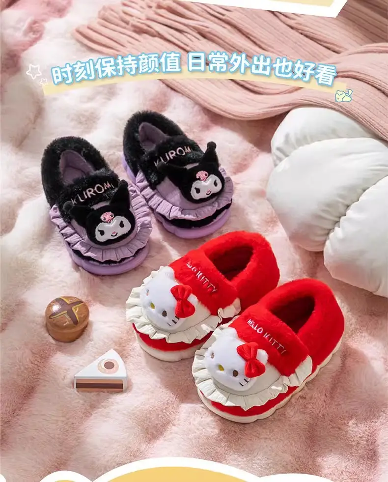 Sanrio Cotton Slippers for Girls Pink Warm Indoor — feature 4