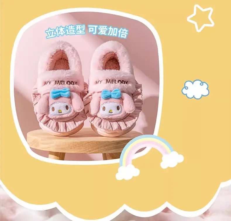 Sanrio Cotton Slippers for Girls Pink Warm Indoor — feature 6
