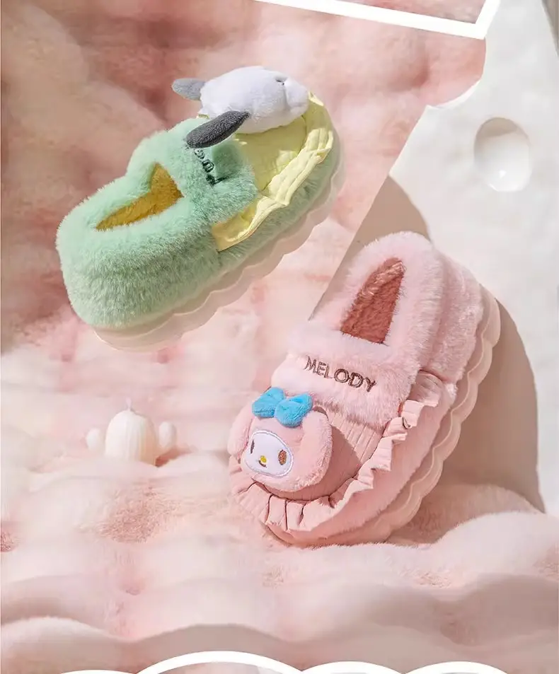 Sanrio Cotton Slippers for Girls Pink Warm Indoor — feature 9