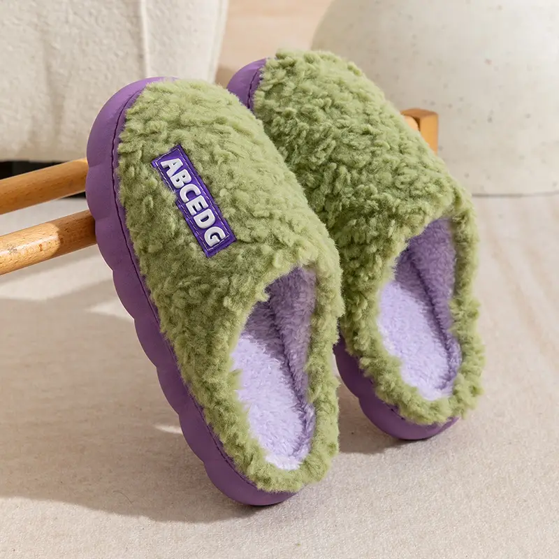 Cotton Slippers for Women Winter Home Indoor Thick-Soled Non-Slip Home Warm Plush Spring Autumn Winter Couple Plush Men - Image 3