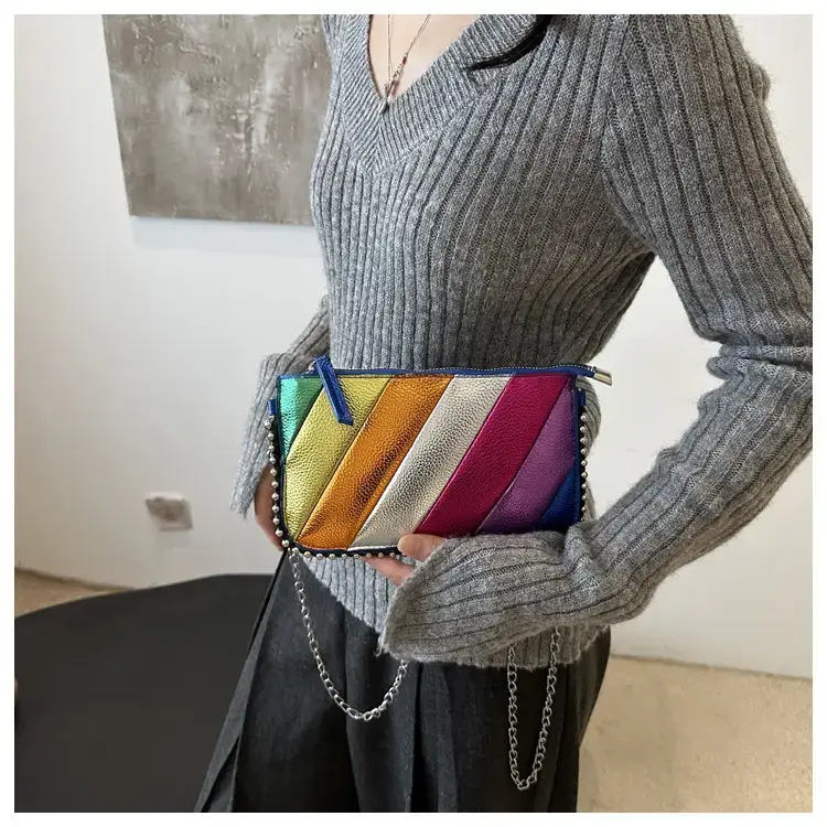 Korean Style Striped Chain Crossbody Bag for Women — feature 10