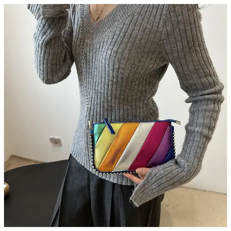 Korean Style Striped Chain Crossbody Bag for Women — feature 13