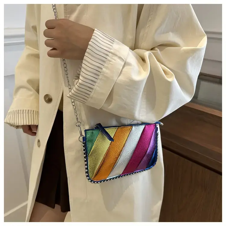 Korean Style Striped Chain Crossbody Bag for Women — feature 20