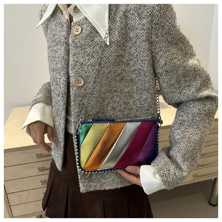 Korean Style Striped Chain Crossbody Bag for Women — feature 21