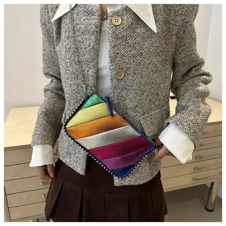 Korean Style Striped Chain Crossbody Bag for Women — feature 22