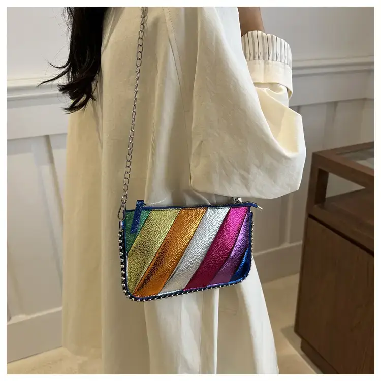 Korean Style Striped Chain Crossbody Bag for Women — feature 23