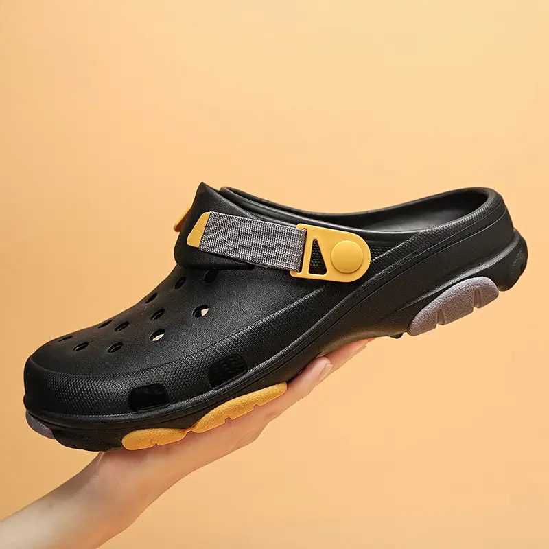Hole Shoes Women's Thick Sole Height-Increasing Breathable Non-Stinky Foot Sandals Summer Outer Wear Beach Non-Slip Wear-Resistant Eva Slippers - Image 9