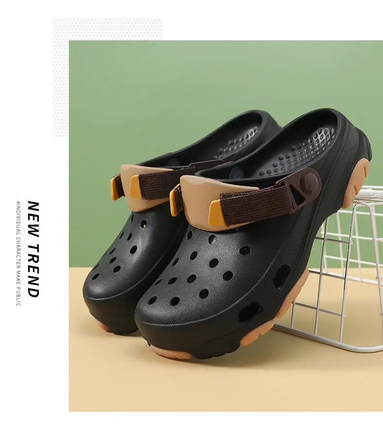 Hole Shoes Women's Thick Sole Height-Increasing Breathable Non-Stinky Foot Sandals Summer Outer Wear Beach Non-Slip Wear-Resistant Eva Slippers — feature 14