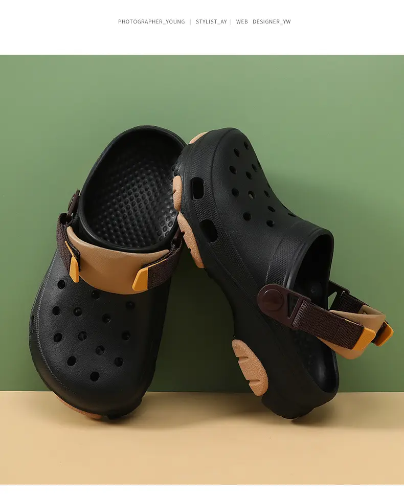 Hole Shoes Women's Thick Sole Height-Increasing Breathable Non-Stinky Foot Sandals Summer Outer Wear Beach Non-Slip Wear-Resistant Eva Slippers — feature 15