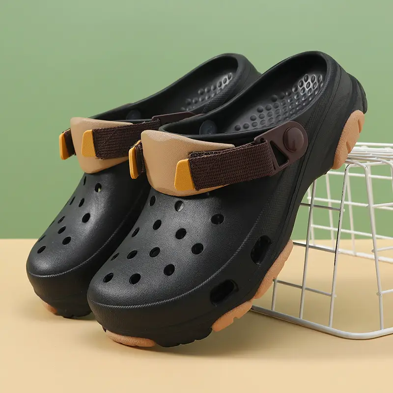 Hole Shoes Women's Thick Sole Height-Increasing Breathable Non-Stinky Foot Sandals Summer Outer Wear Beach Non-Slip Wear-Resistant Eva Slippers - Image 3