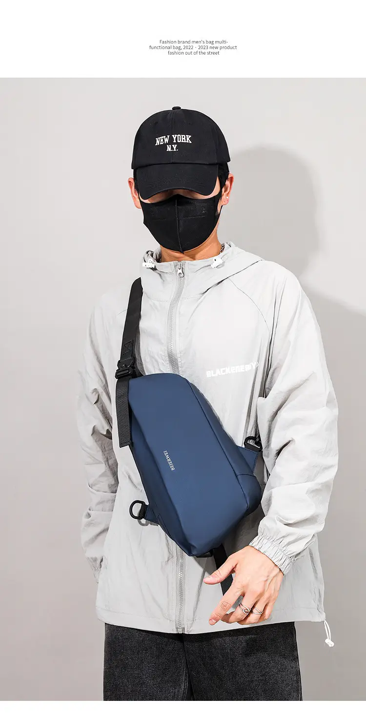 Men's Waterproof Crossbody Bag Grey Casual Shoulder — feature 11