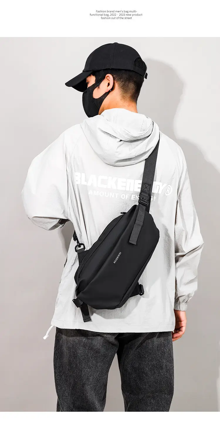 Men's Waterproof Crossbody Bag Grey Casual Shoulder — feature 17