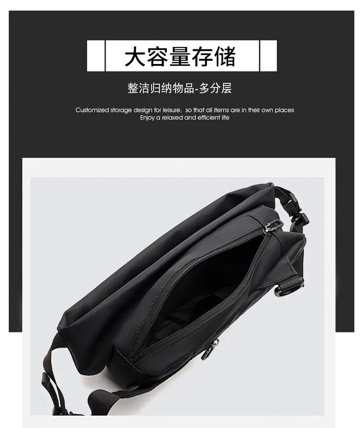 Men's Waterproof Crossbody Bag Grey Casual Shoulder — feature 25
