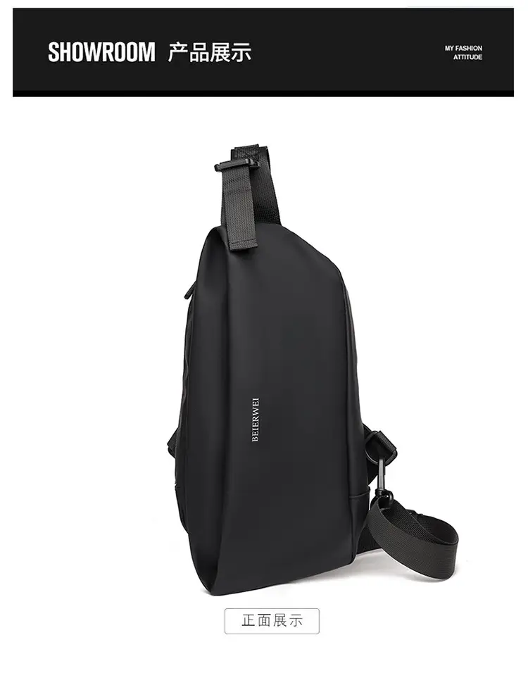 Men's Waterproof Crossbody Bag Grey Casual Shoulder — feature 33