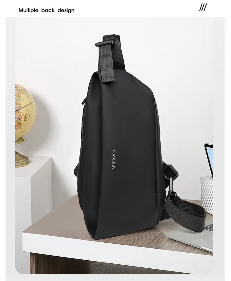Men's Waterproof Crossbody Bag Grey Casual Shoulder — feature 6