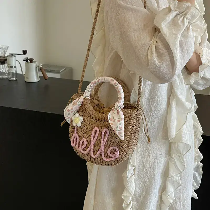 Korean Style Straw Shoulder Bag for Women 2024 Spring Summer - Image 6