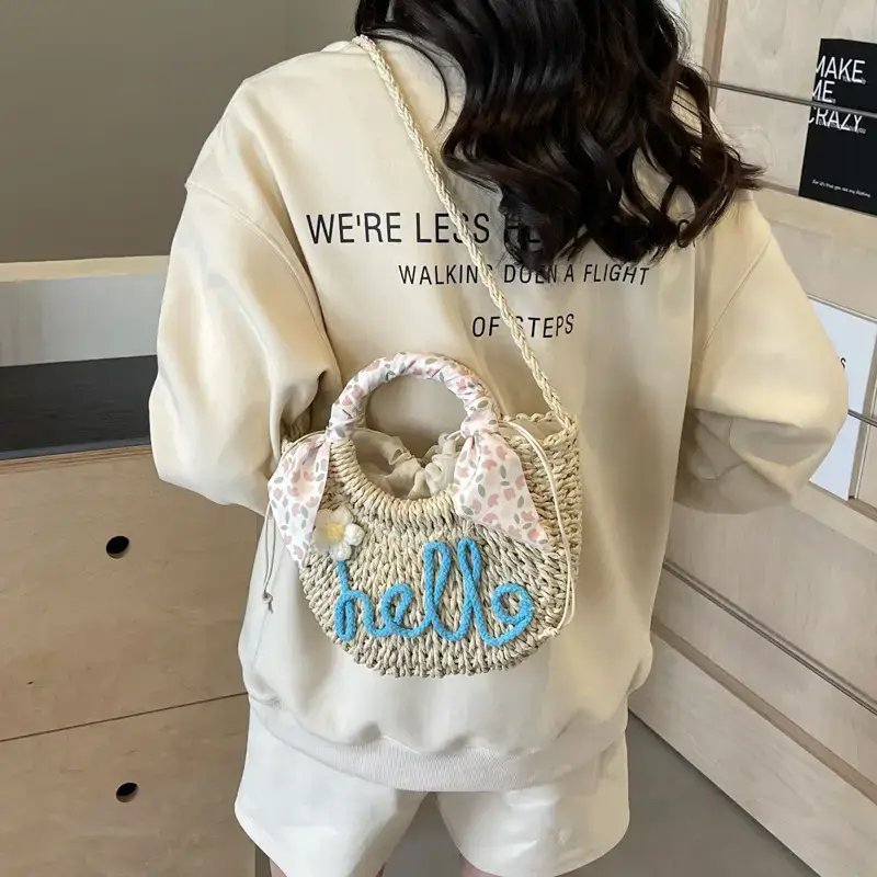 Korean Style Straw Shoulder Bag for Women 2024 Spring Summer - Image 7
