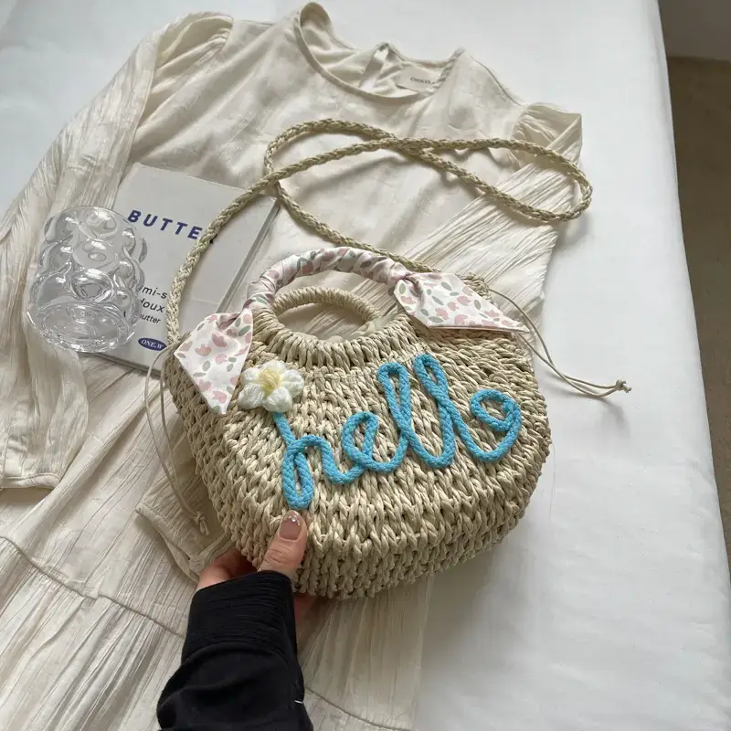 Korean Style Straw Shoulder Bag for Women 2024 Spring Summer - Image 2
