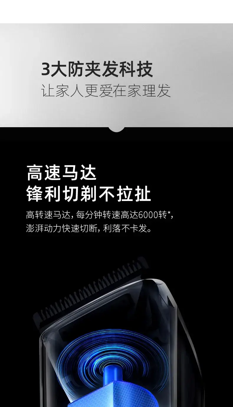 Silent Rechargeable Electric Hair Clipper with R-Sharp Blade — feature 12