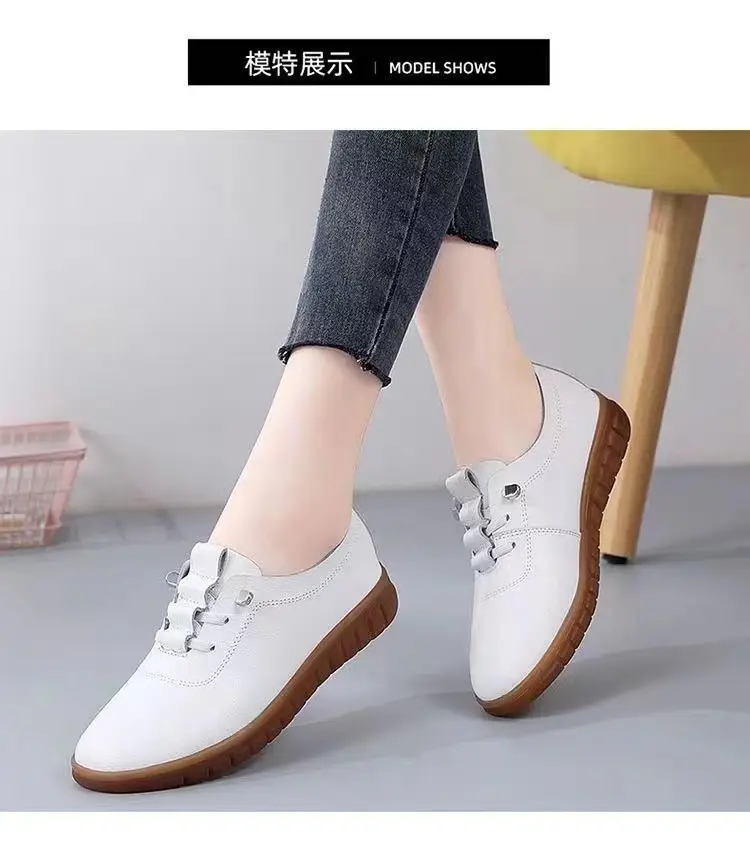 Women's 2025 new fashion soft leather soft bottom flat shoes shoes casual small leather shoes mother shoes manufacturers wholesale — feature 13