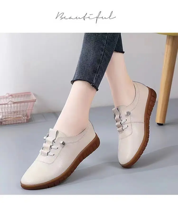 Women's 2025 new fashion soft leather soft bottom flat shoes shoes casual small leather shoes mother shoes manufacturers wholesale — feature 14