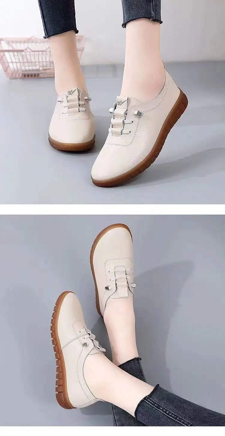Women's 2025 new fashion soft leather soft bottom flat shoes shoes casual small leather shoes mother shoes manufacturers wholesale — feature 15
