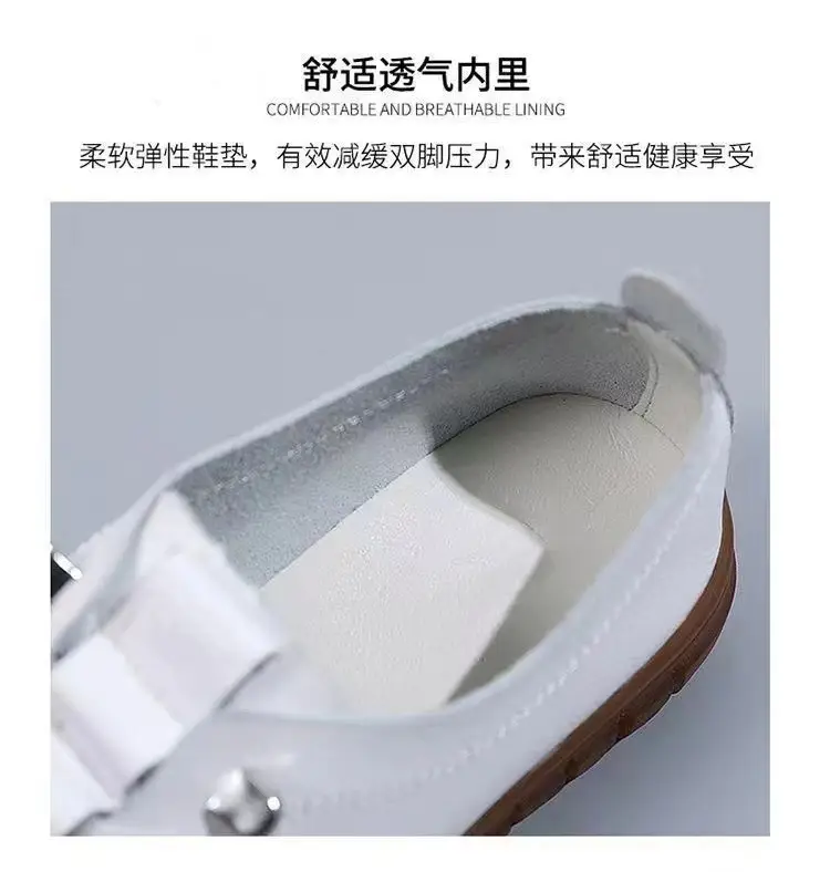 Women's 2025 new fashion soft leather soft bottom flat shoes shoes casual small leather shoes mother shoes manufacturers wholesale — feature 4
