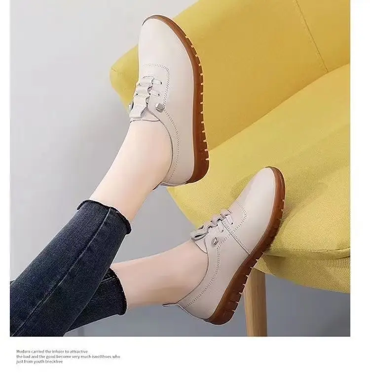 Women's 2025 new fashion soft leather soft bottom flat shoes shoes casual small leather shoes mother shoes manufacturers wholesale — feature 9
