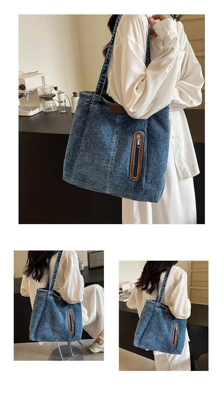 Women Denim Tote Bag Large Capacity Shoulder Bag — feature 10
