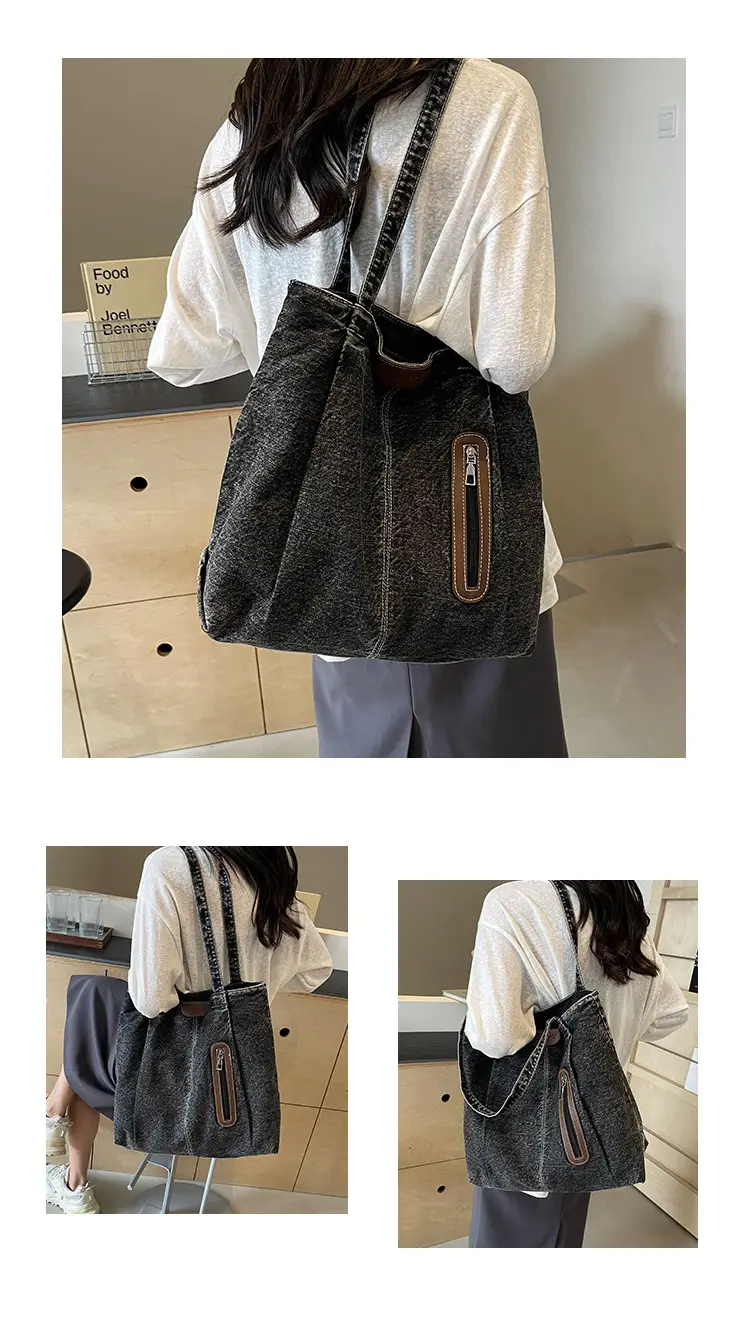 Women Denim Tote Bag Large Capacity Shoulder Bag — feature 11