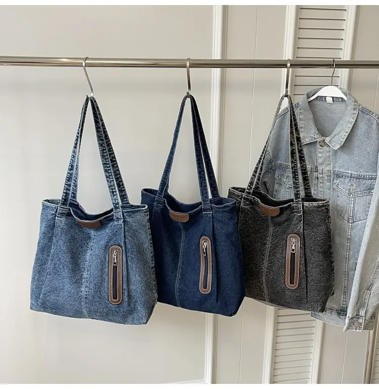 Women Denim Tote Bag Large Capacity Shoulder Bag — feature 12