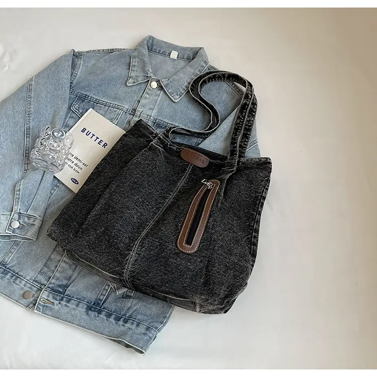 Women Denim Tote Bag Large Capacity Shoulder Bag — feature 19