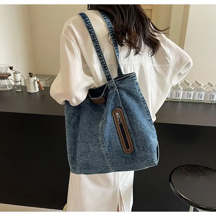 Women Denim Tote Bag Large Capacity Shoulder Bag — feature 31
