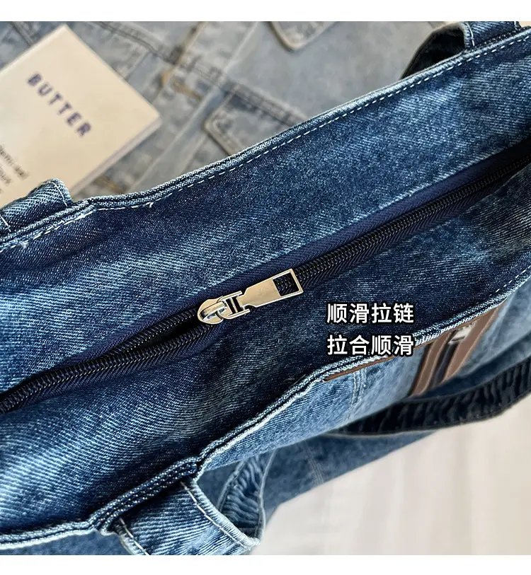 Women Denim Tote Bag Large Capacity Shoulder Bag — feature 5
