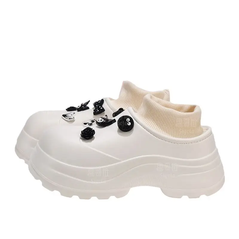 Women's Black Cartoon Kuromi Thick Sole Shoes