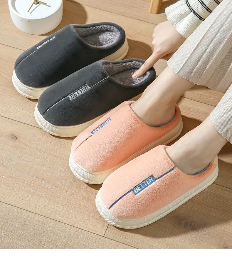 Cotton Slippers for Women, Spring, Autumn and Winter, for Home Use, Indoor Non-Slip, Couple's Home Warm Winter Plush Slippers for Men — feature 14