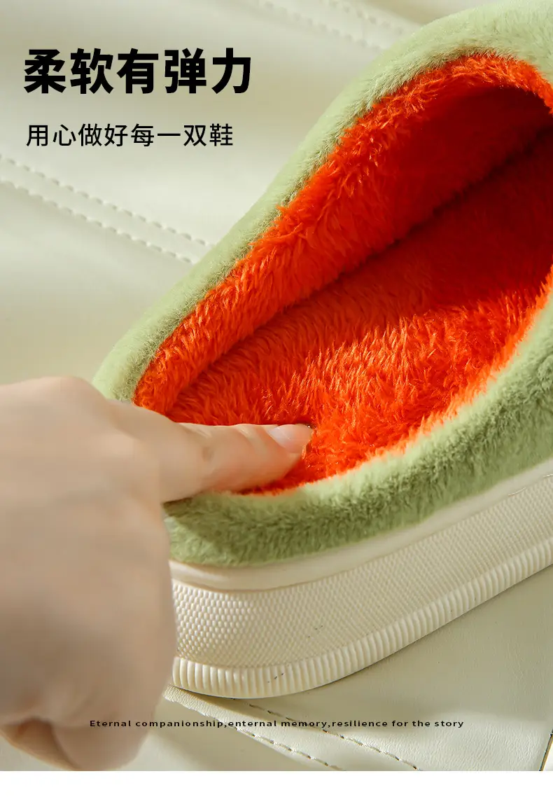 Cotton Slippers for Women, Spring, Autumn and Winter, for Home Use, Indoor Non-Slip, Couple's Home Warm Winter Plush Slippers for Men — feature 6