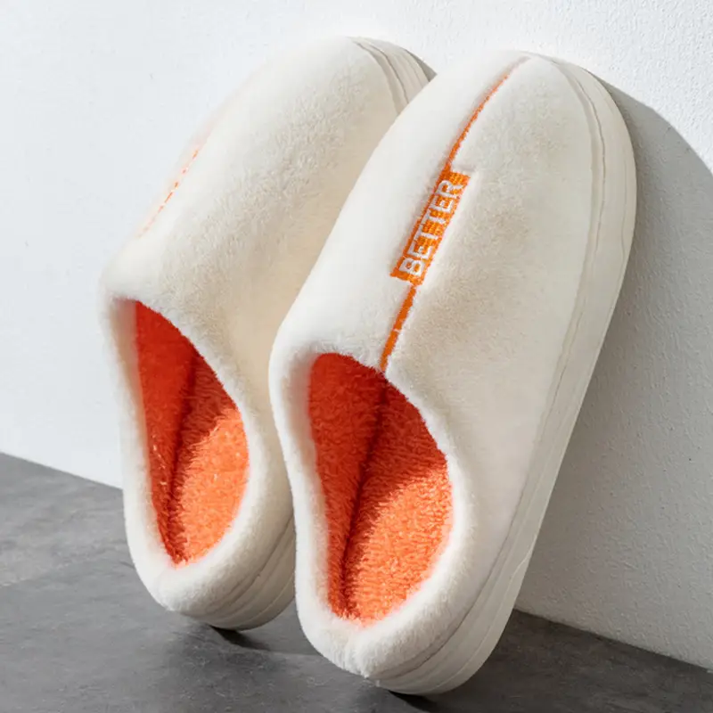 Cotton Slippers for Women, Spring, Autumn and Winter, for Home Use, Indoor Non-Slip, Couple's Home Warm Winter Plush Slippers for Men - Image 2