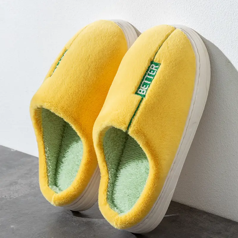 Cotton Slippers for Women, Spring, Autumn and Winter, for Home Use, Indoor Non-Slip, Couple's Home Warm Winter Plush Slippers for Men - Image 3