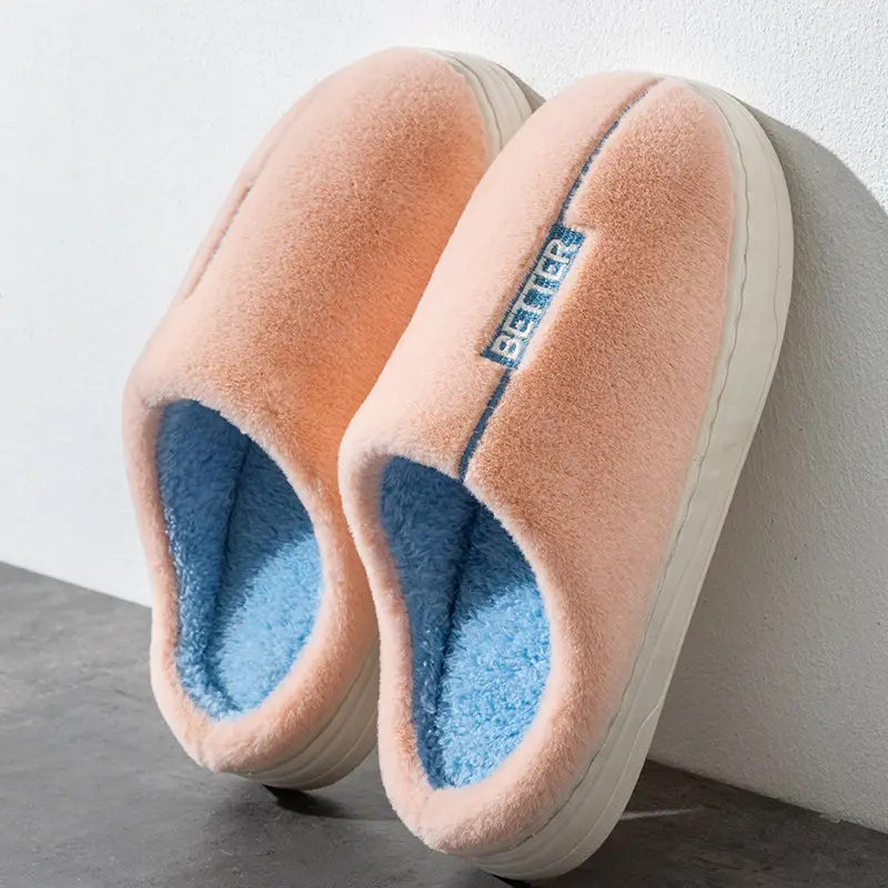 Cotton Slippers for Women, Spring, Autumn and Winter, for Home Use, Indoor Non-Slip, Couple's Home Warm Winter Plush Slippers for Men - Image 4