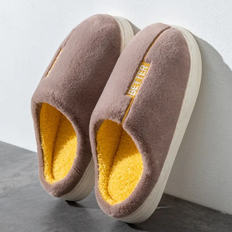 Cotton Slippers for Women, Spring, Autumn and Winter, for Home Use, Indoor Non-Slip, Couple's Home Warm Winter Plush Slippers for Men - Image 5