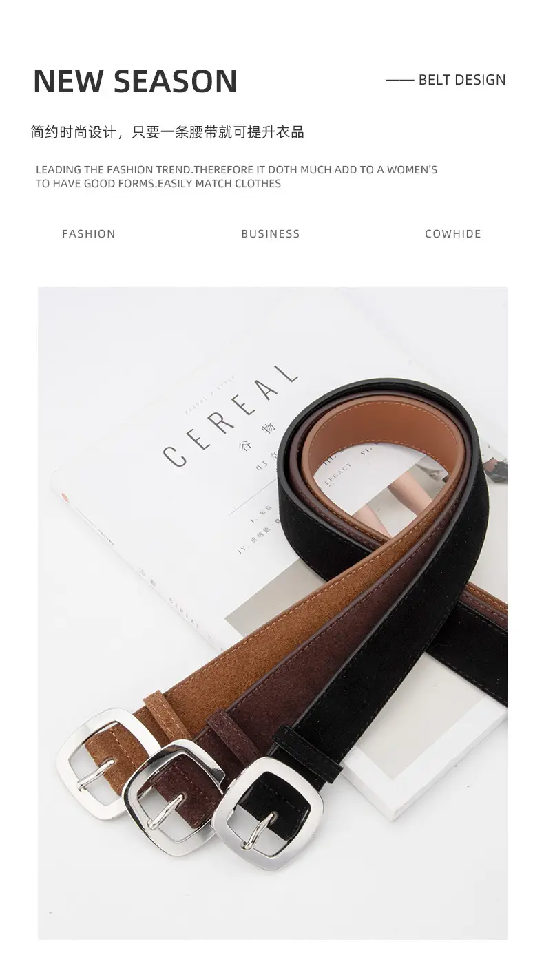Vintage Frosted Leather Belt All-Match Women's Cross-Border — feature 4