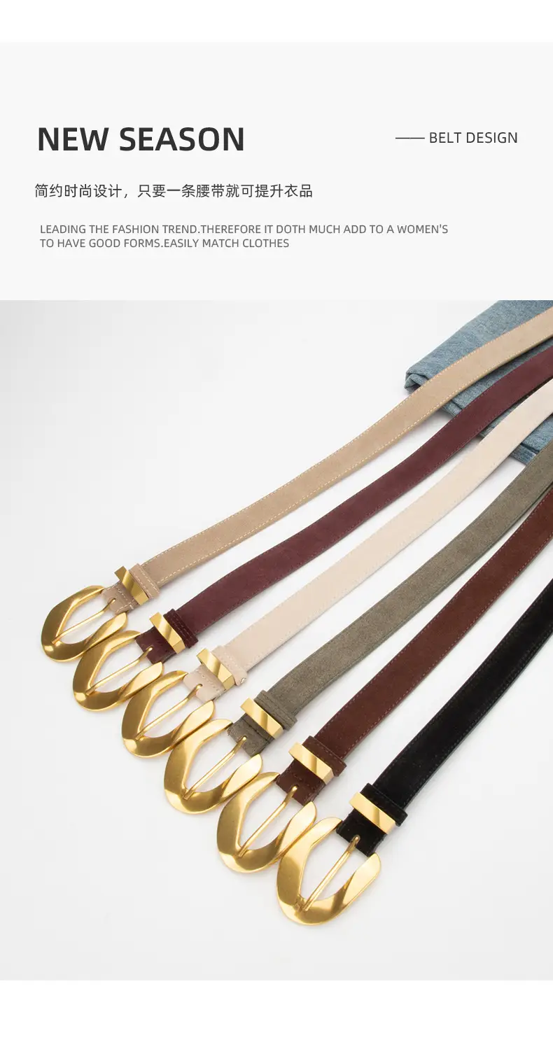 Women's Vintage Belt Wine Red Genuine Leather — feature 4