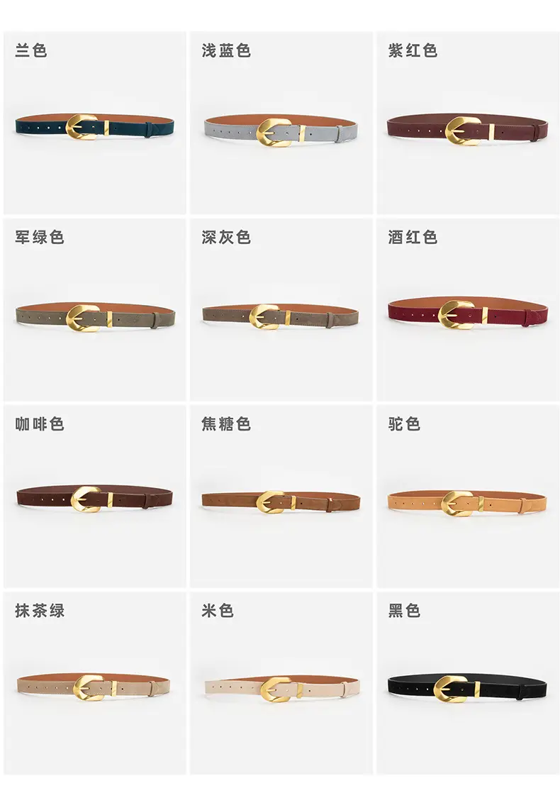 Women's Vintage Belt Wine Red Genuine Leather — feature 8